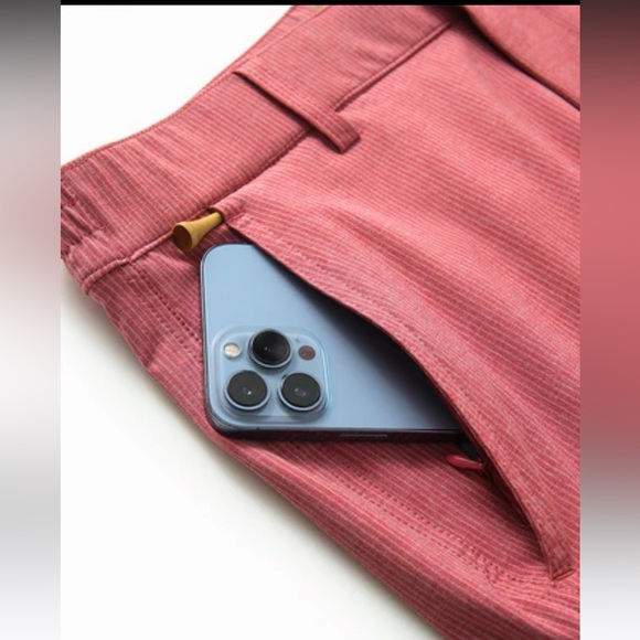 10” Inseam Striped Golf Shorts in Nantucket Red - Picture 3 of 9